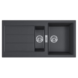 FRANKE ECO SIRIUS INBOUWSPOELTAFEL 1000X500MM 1+1/2 BAK ZWART img