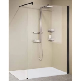 NOVELLINI KUADRA H 137-140CM INLOOPDOUCHE HELDER GLAS ZWART img