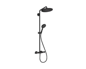 H.GR. CROMA SELECT S SHOWERPIPE 280 1JET (THERM.+HOOFDDOUCHE+HANDDOUCHE) MAT ZWART (26891670) img