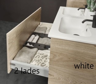 SANY LUXOR ONDERKAST MET 2 LADES B80XD45CM WIT img