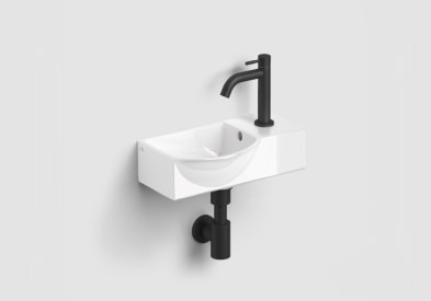 CLOU INBE FONTEIN SET 8+ KRAAN+AFVOERPLUG+SIFON WIT KERAM. EN MAT ZWART img