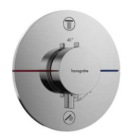 H.GR. SHOWERSELECT COMFORT S INBOUWTHERMOSTAAT 2 FUNCTIES CHROOM img