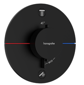 H.GR. SHOWERSELECT COMFORT S AFWERKSET INBOUWTHERMOSTAAT 2 FUNCTIES MATT BLACK img