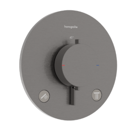H.GR. ECOSTAT COMFORT S AFWERKSET INBOUWTHERMOSTAAT 2 FUNCTIES BR BLACK CHROOM img