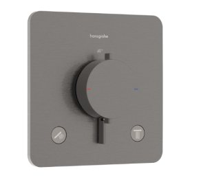 H.GR. ECOSTAT COMFORT Q AFWERKSET INBOUWTHERMOSTAAT 2 FUNCTIES BR BLACK CHROOM img