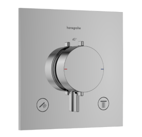 H.GR. ECOSTAT COMFORT E  AFWERKSET INBOUWTHERMOSTAAT 2 FUNCTIES CHROOM img
