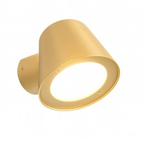 S.B. INK LED008 WANDLAMP IP44 INCL.DIMBARE GU10-5W LED BRUSHED MAT GOUD img