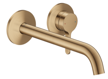 HANSGROHE AXOR ONE AFWERKSET EENGREEPSMENGKRAAN WASTAFEL 2-GATS WAND UITL.22CM BRUSHED BRONZE img