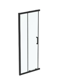 I.S. CONNECT NEW HOEKINSTAP SCHUIFDEUR B87-92 H195CM GLAS=HELDER PROFIEL =SILK BLACK img