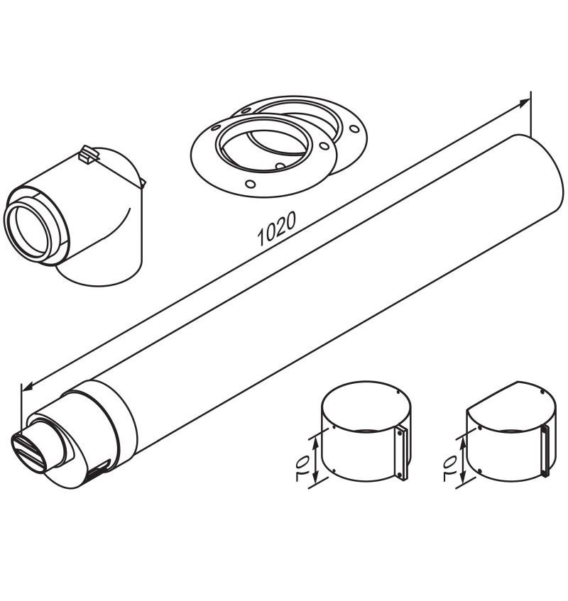 BULEX HRTOP KIT GEVELDOORVOER + AANSLUITBOCHT 80/125 (0020257018) 00233505 img