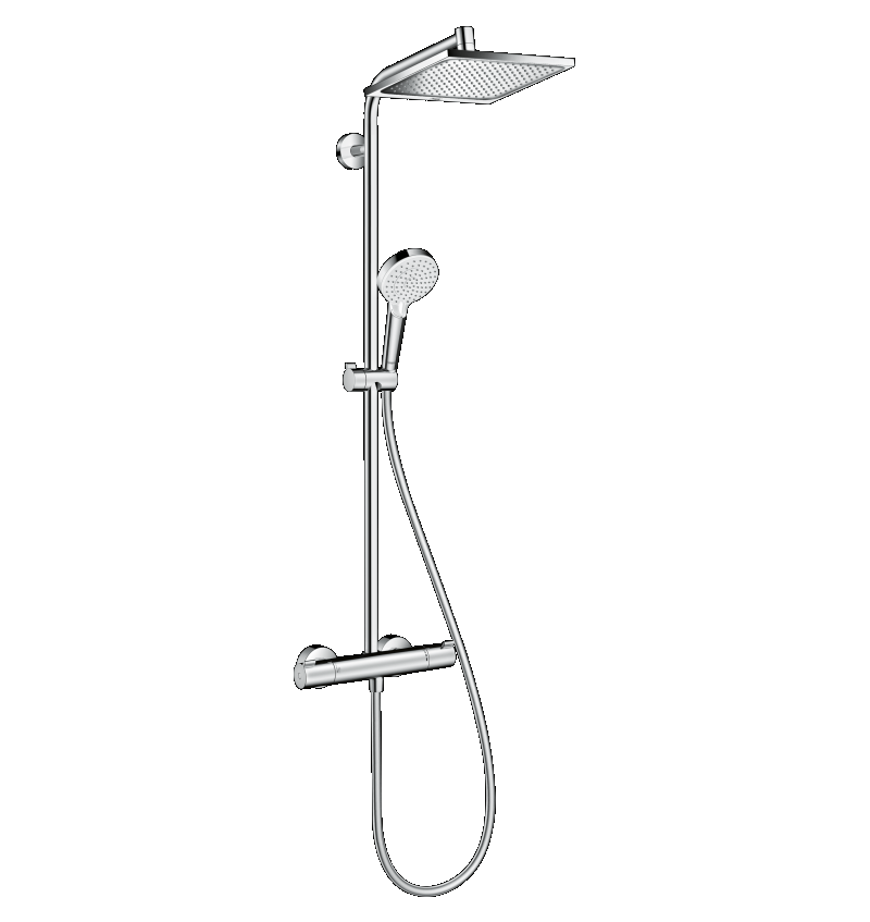 H.GR. CROMETTA E 240 SHOWERPIPE (THERM. + HOOFD- & HANDDOUCHE) CHR (27271000) 00254538 img