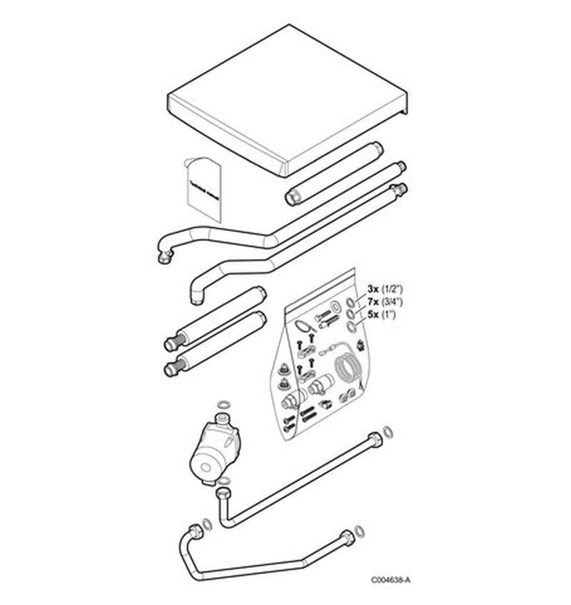 REMEHA AANSLUITSET TUSSEN KETEL CALORA TOWER OIL EN CALORA TANK BS 220 SHL (7611256) 00254945 img