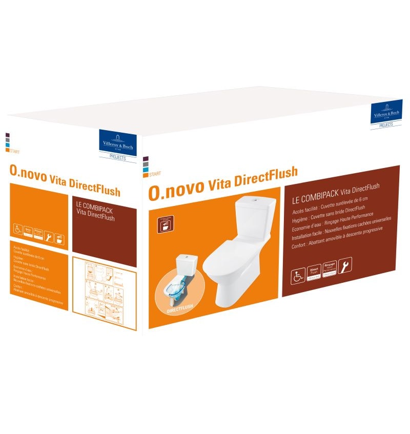 VIB O.NOVO VITA COMBI-PACK CLOSET DIRECT FLUSH HOR. AFVOER INCL SOFTCLOSE ZITTING (4620H701) 00255918 img