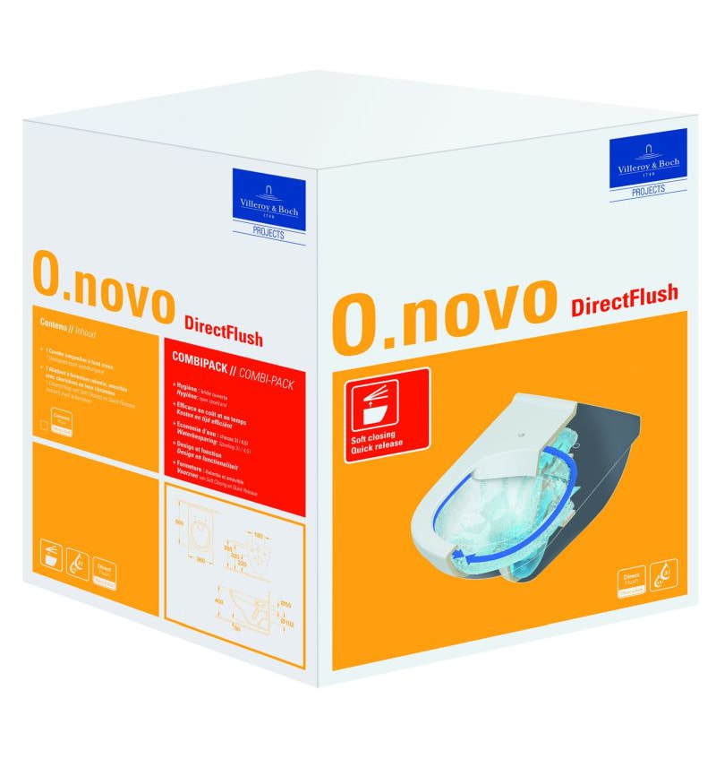 VIB O.NOVO WANDCLOSET COMBI PACK DIRECT FLUSH MET SOFTCLOSEZITTING (5660HR01) 00249097 img