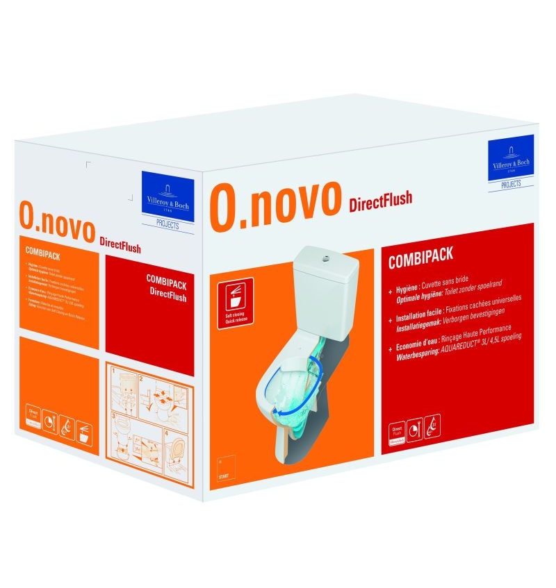 VIB O.NOVO COMBI PACK CLOSET HOR.AFVOER DIRECT FLUSH INCL SOFT CLOSE ZITTING (5661R701) 00259791 img