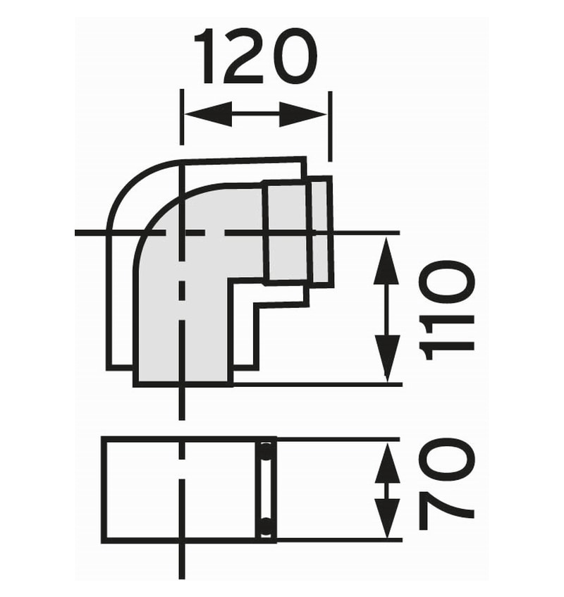 VAILLANT BOCHT 90° DIA 80/125 ALU/PP (303210) 00236427 img