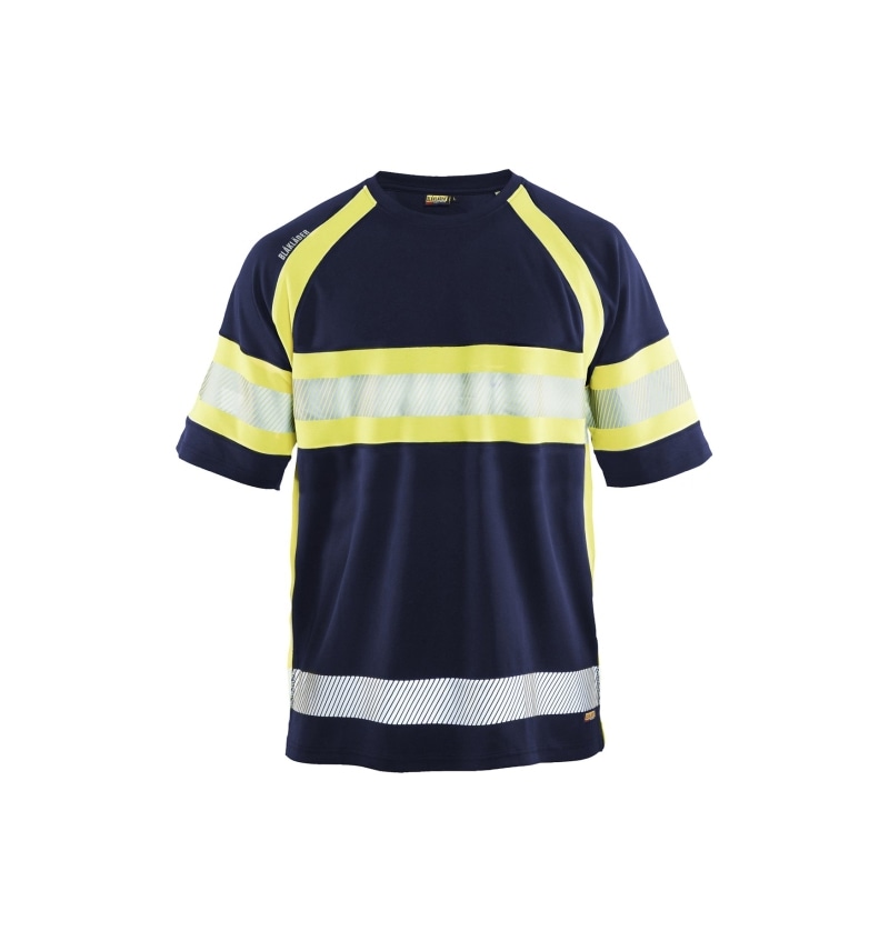 BLAKLÄDER T-SHIRT HIGH VIS MARINEBLAUW/GEEL MAAT L (333710518933L) 00255192 img