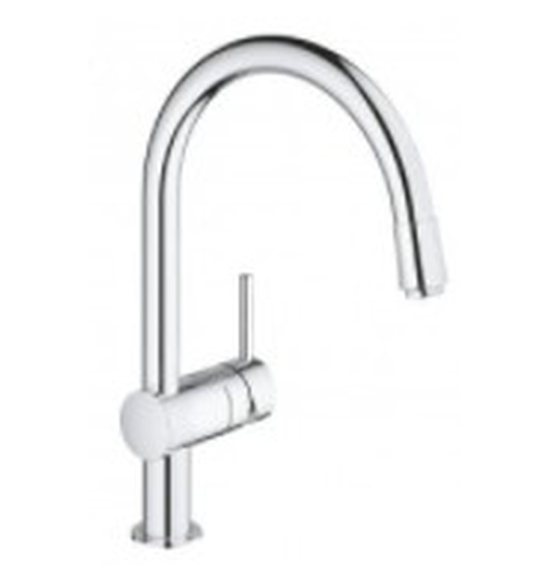 GROHE VENTO 1 GATS EENGREEPSMENGKRAAN KEUK C-UITLOOP+UITTREKB.SPROEIER STARLIGHT CHROME (30434000) 00262281 img