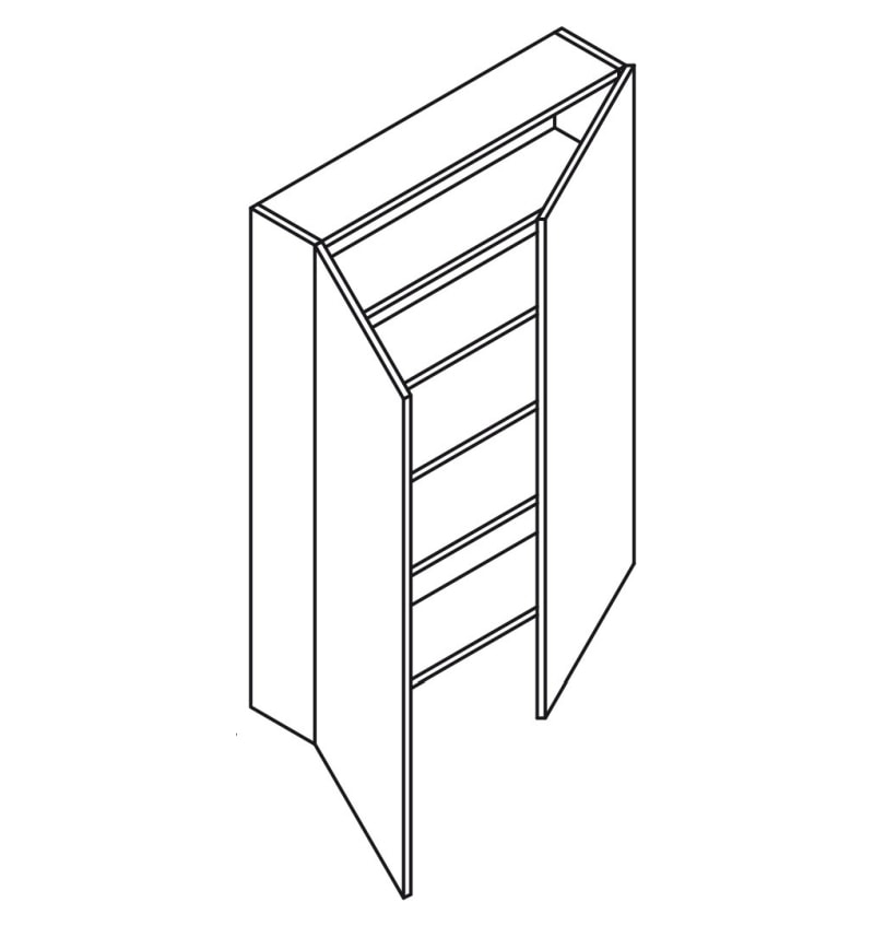 ALKE QUADRO OPZETKAST 2 DRAAAIDEUR + 4 HOUTEN LEGGERS 60X18.5X110.8CM POEDERLAK KOUD WIT (QU022W60F1K1) 00262253 img