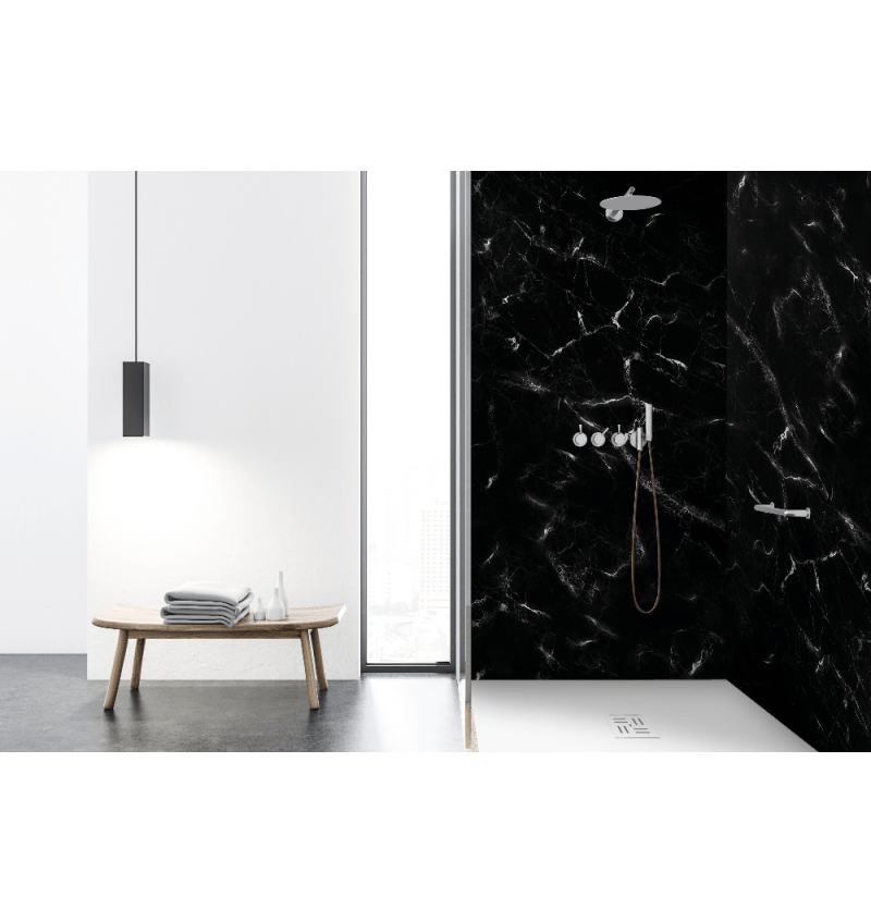 ARTISSAN SHOWER WALL VELVET 100BX265H CM BLACK MARBLE