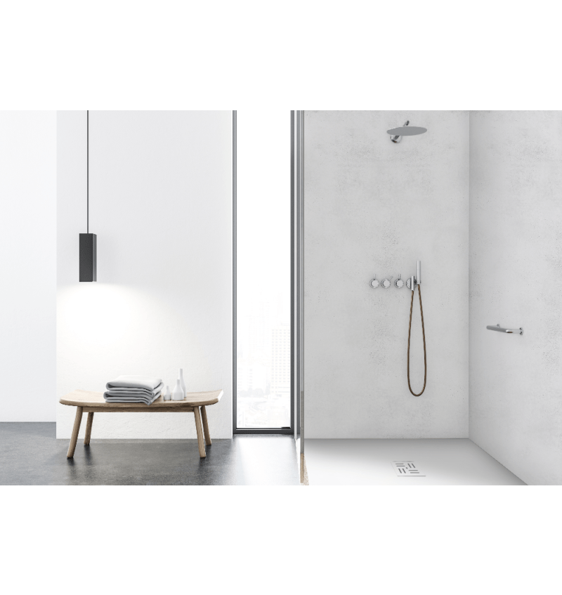 ARTISSAN SHOWER WALL VELVET 100BX265H CM TADELAKT WHITE (MSW61E1A100X265) 00263022 img