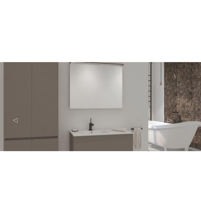 ALKE SQUARE 1400 KUNSTMARMER MET DRAAIDEUREN EN SPIEGEL MET CHROOM LED VERL.K50 (PS085S140M8K50) 00261517 img