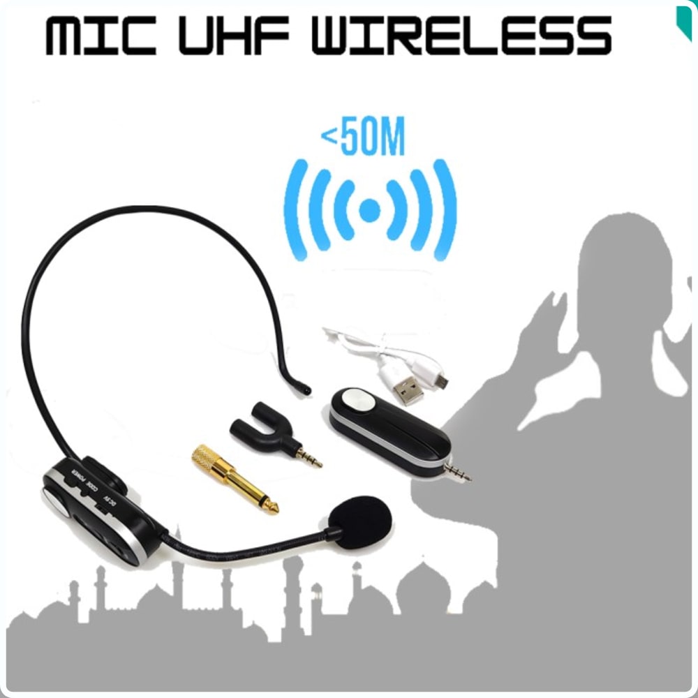 Jual Microphone Wireless Imam Masjid 2.4Ghz Presentasi Tour Guide Clip ...