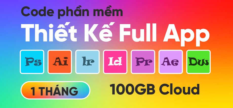 Phần mềm thiết kế Full App 100GB Cloud 1 tháng - Code kích hoạt