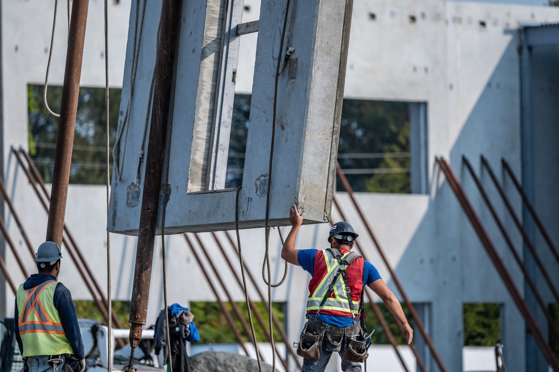 Tilt-Up Process on a Construction Site