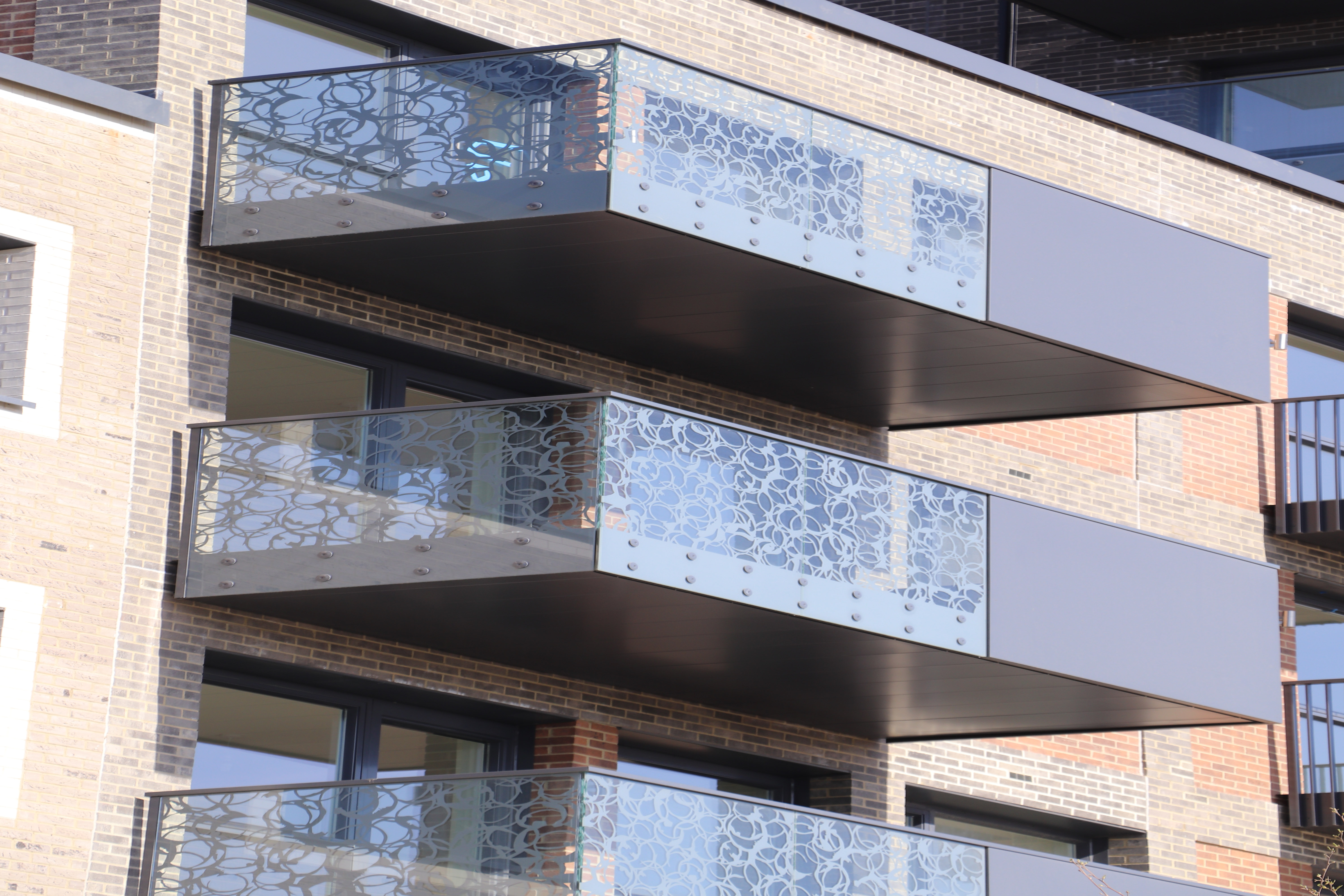 Nestle Factory Hayes Village Laminated Glass Balconies