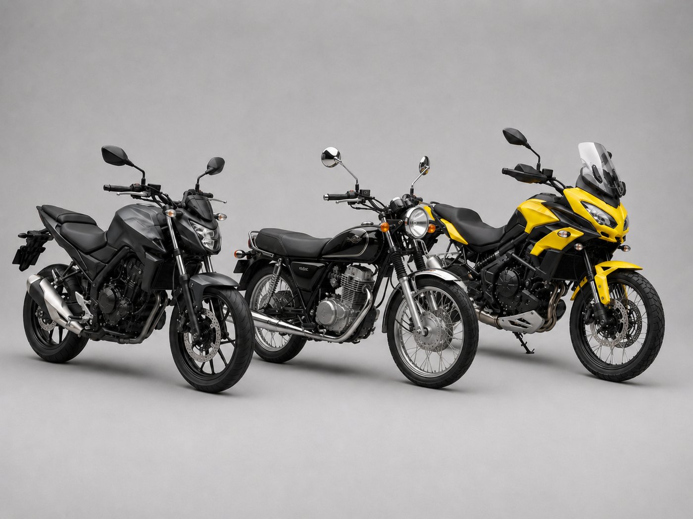 Examples of different motorcycles covered by the buyer's kit