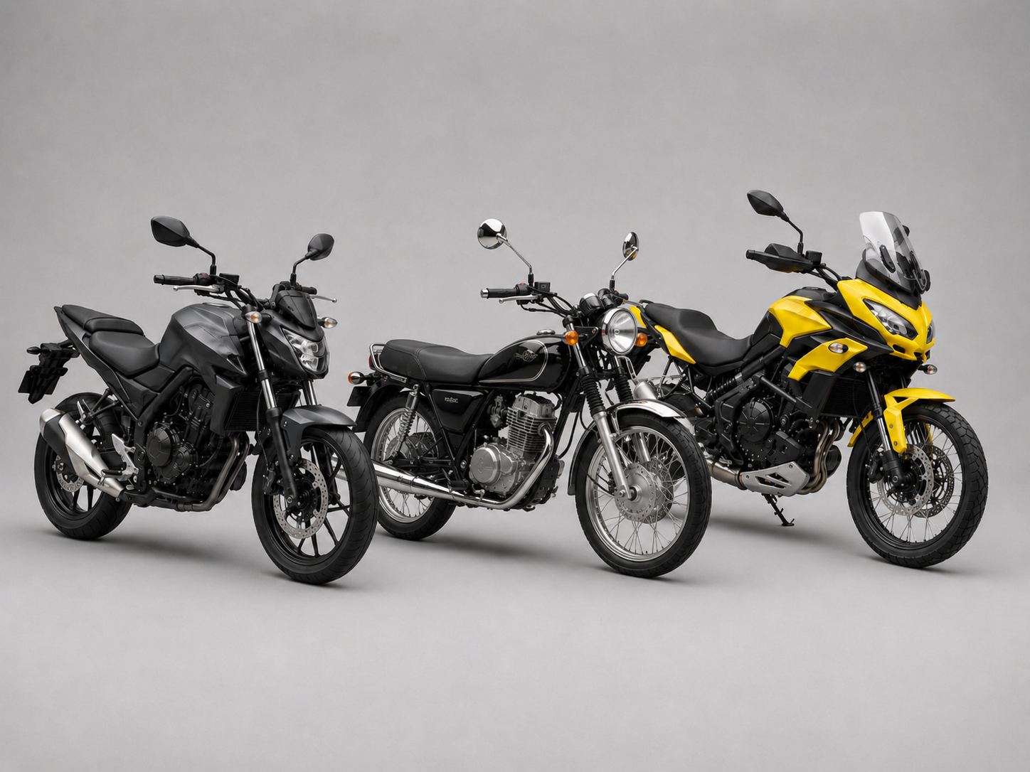 Examples of different motorcycles covered by the buyer's kit