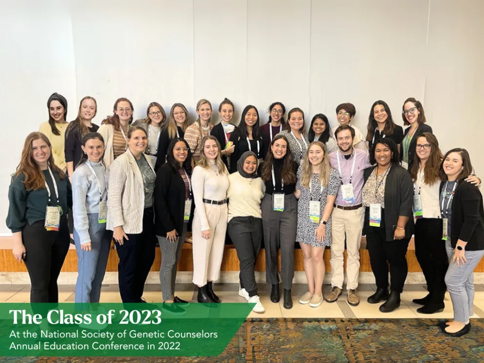 Group photo of the Class of 2023 at the National Society of Genetic Counselors Annual Education Conference in 2022.