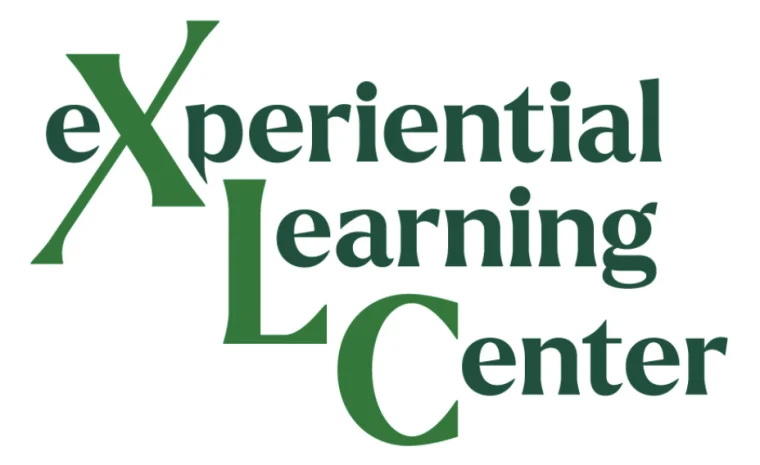 Green text logo reads "Experiential Learning Center" with large "X," "L," and "C."