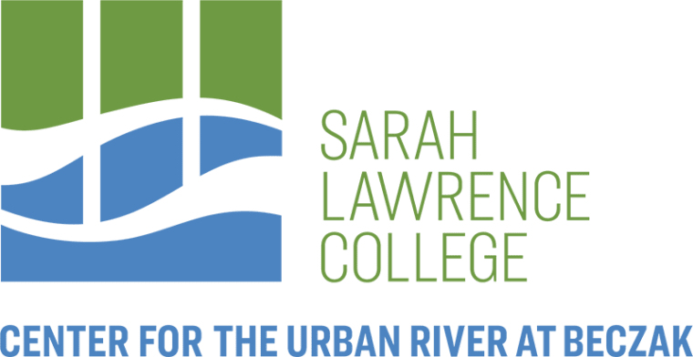 Sarah Lawrence College Center for the Urban River at Beczak logo featuring green and blue wavy lines.