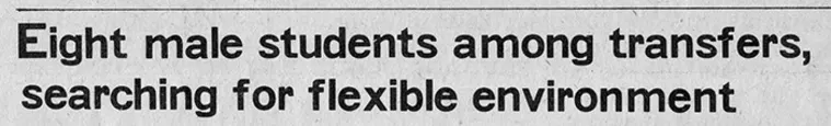 Headline about eight students transferring, seeking a flexible environment.