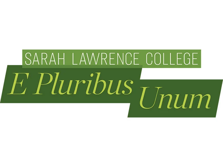 Sarah Lawrence College logo with the motto "E Pluribus Unum" on a green background.