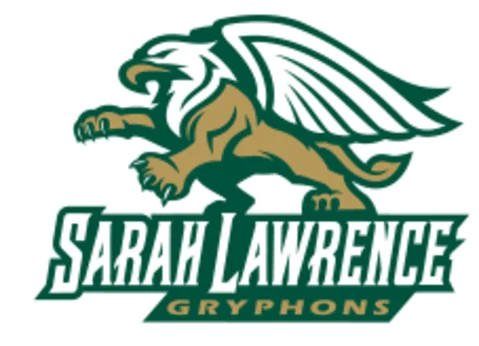 Gryphon logo above "Sarah Lawrence Gryphons" text in green and white.