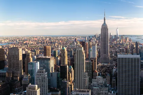 aerial view of Manhattan skyline