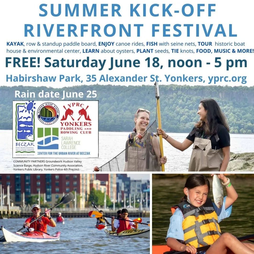 Join us this Saturday for seining, tours of the center, kayaking, gardening, and more! #Yonkers #westchestercounty #fishing #seining #yonkersdowntown #kayaking #gardening