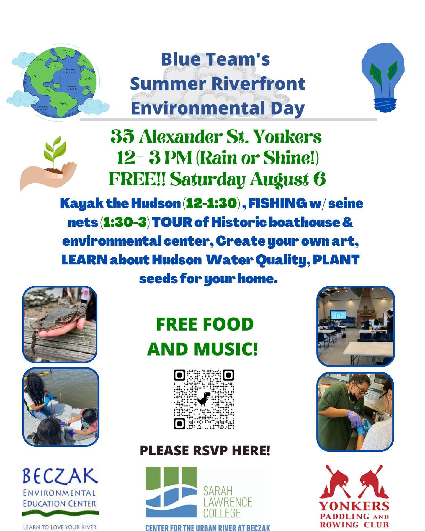 Join CURB’s Blue Team in celebration at the Summer Riverfront Environmental Day! This free event is happening Saturday August 6th, 12-3pm (rain or shine!) There will be many hands on activities for all ages including fishing with a seine net, kayaking with the paddling club, arts and crafts, and free food and music. We hope to see you there! Register using the link in our bio!