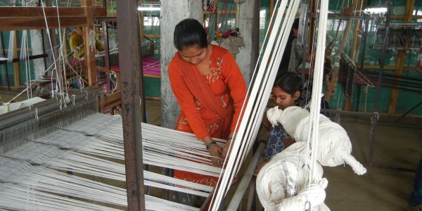 At the loom