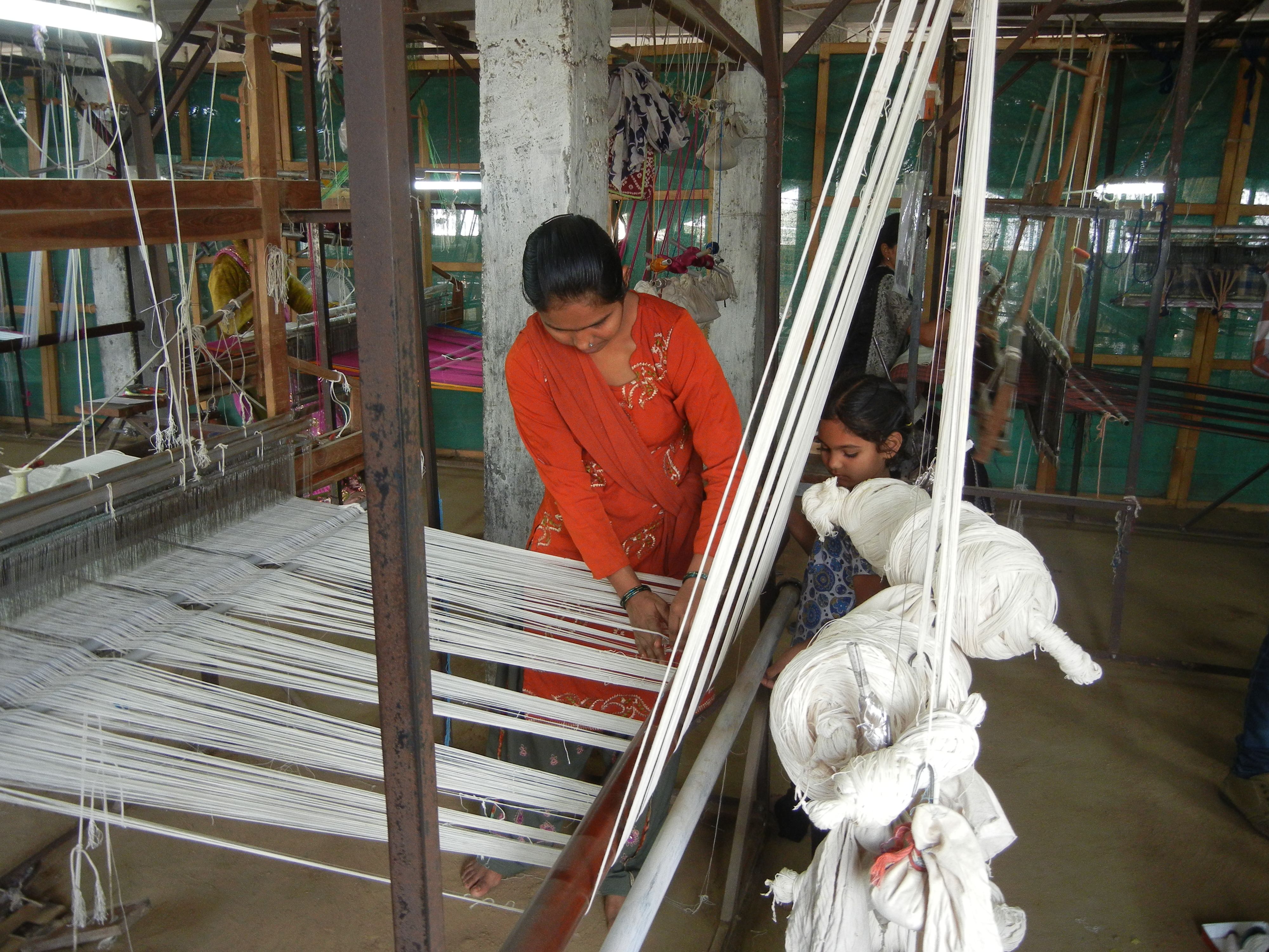 Working on the loom