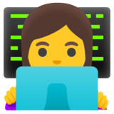 Logo Dev - Femme devant un ordinateur