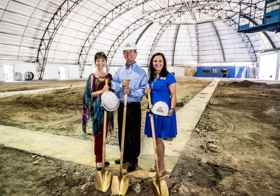 Circus Arts Conservatory founders Dolly Jacobs and Pedro Reis with Jennifer Mitchell, the organization's new president and CEO.