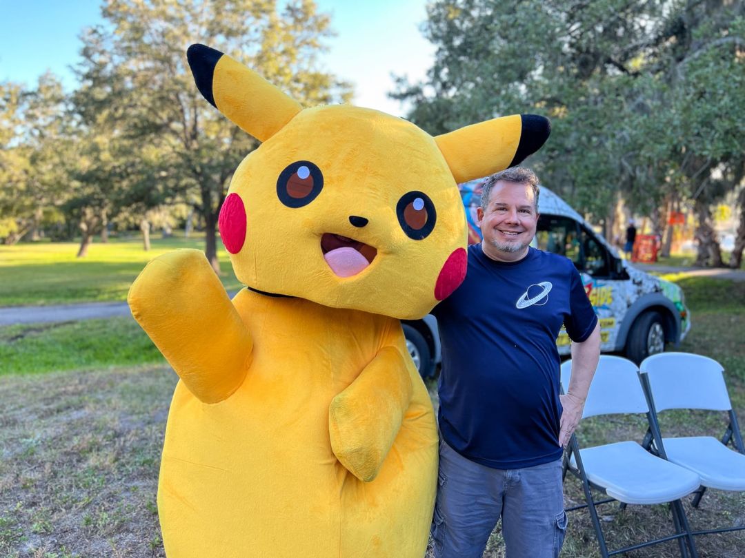 Brian Polizzi with Pikachu