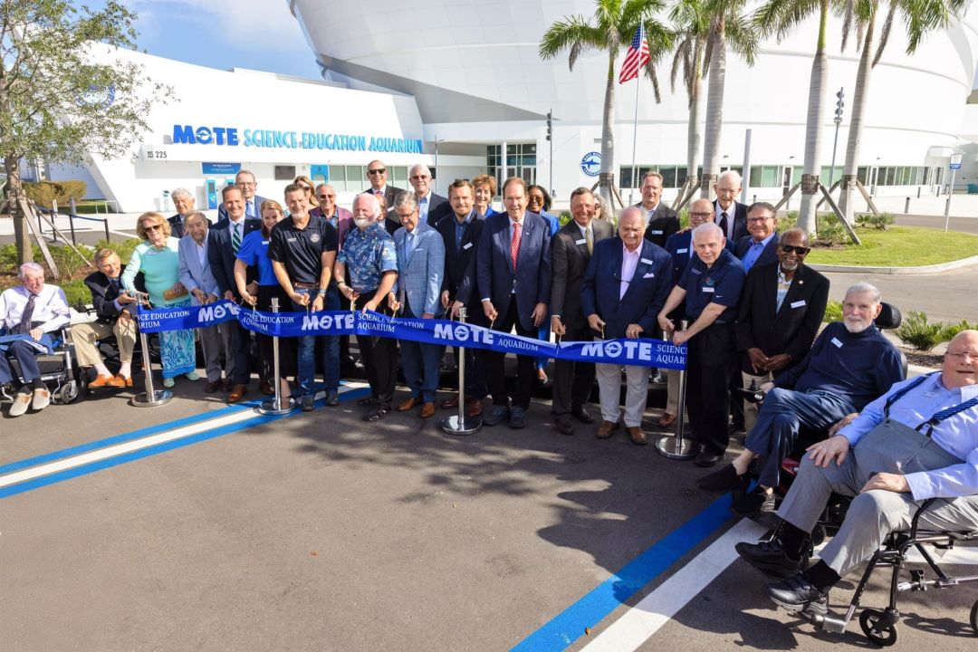 Mote leadership, donors and local politicians gathered for a ribbon-cutting at the new Science and Education Aquarium (SEA) on Friday.