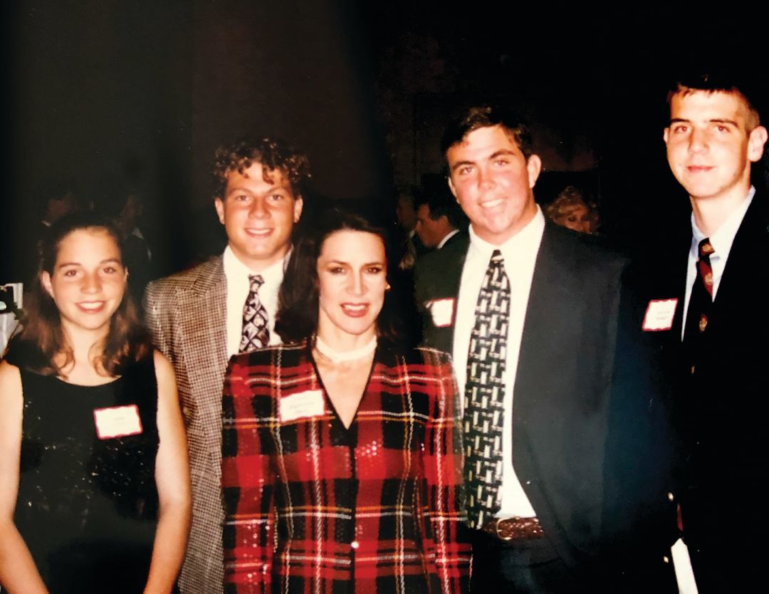 Gruters, second from right, during his high school years in the mid-1990s, alongside teenage Republicans and former Florida Republican official Katherine Harris, at front.