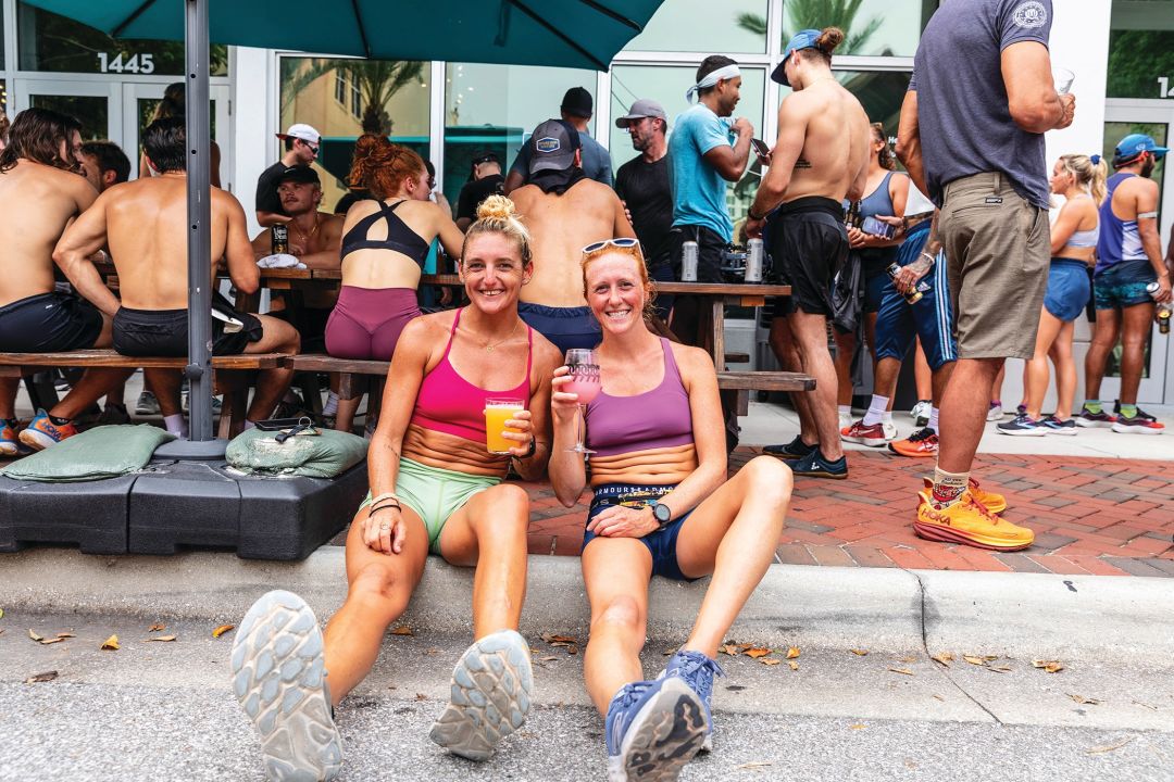 Despite the heat, run club participants show up for the opportunity to work out and hang out.