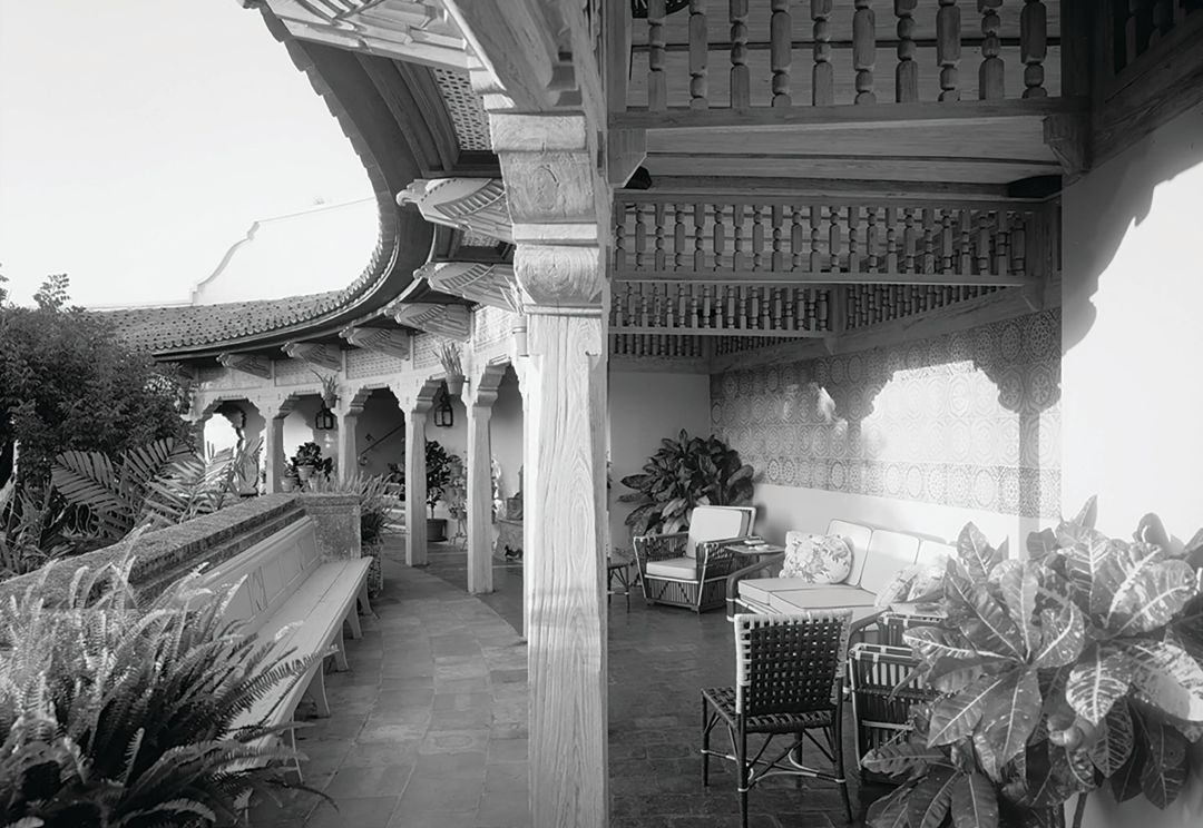 One of the property's second-story cloisters.